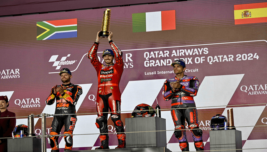 الدراج الإيطالي فرانشيسكو باجنايا يفوز بسباق جائزة قطر الكبرى للخطوط الجوية القطرية للموتو جي بي 2024